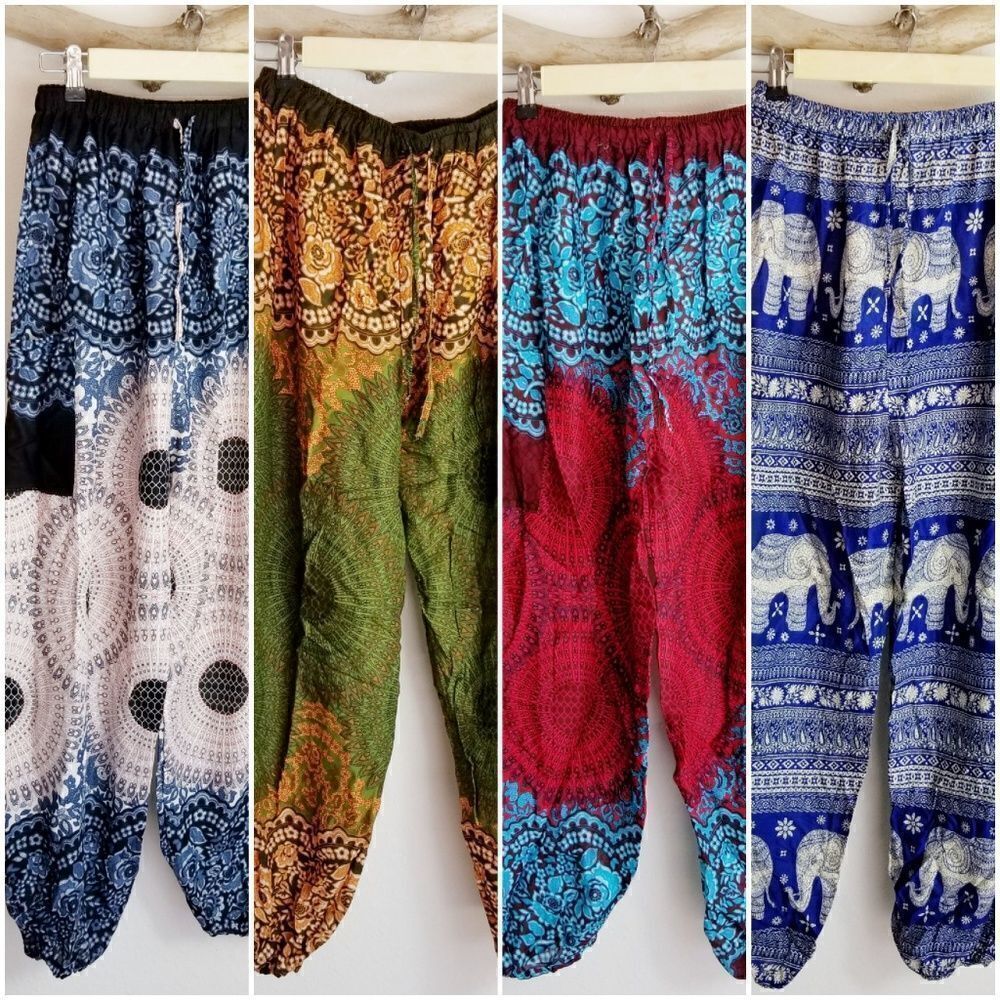Thai yoga/beach cover up pant with cargo pocket